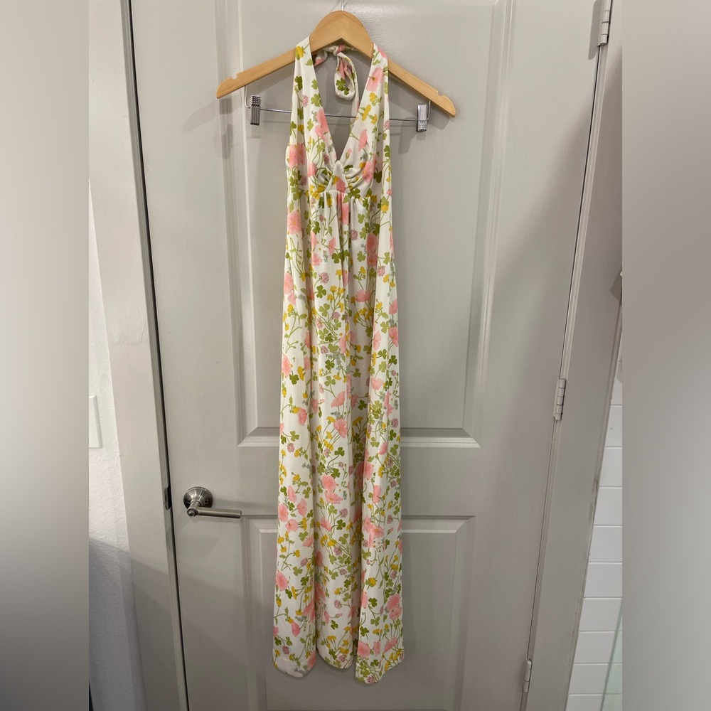 Vintage Maxi Dress with Floral Print